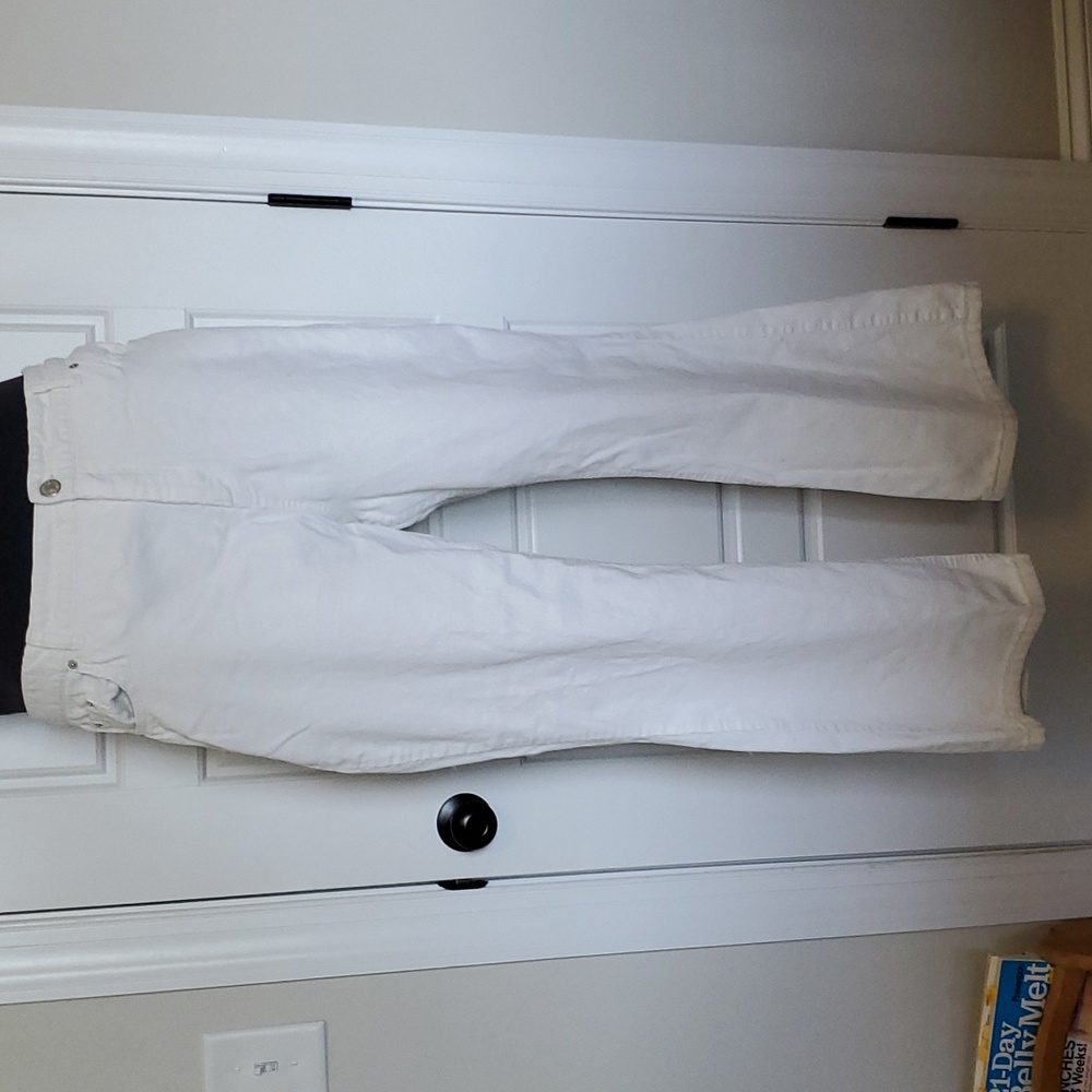 Ivory corduroy boot leg pant